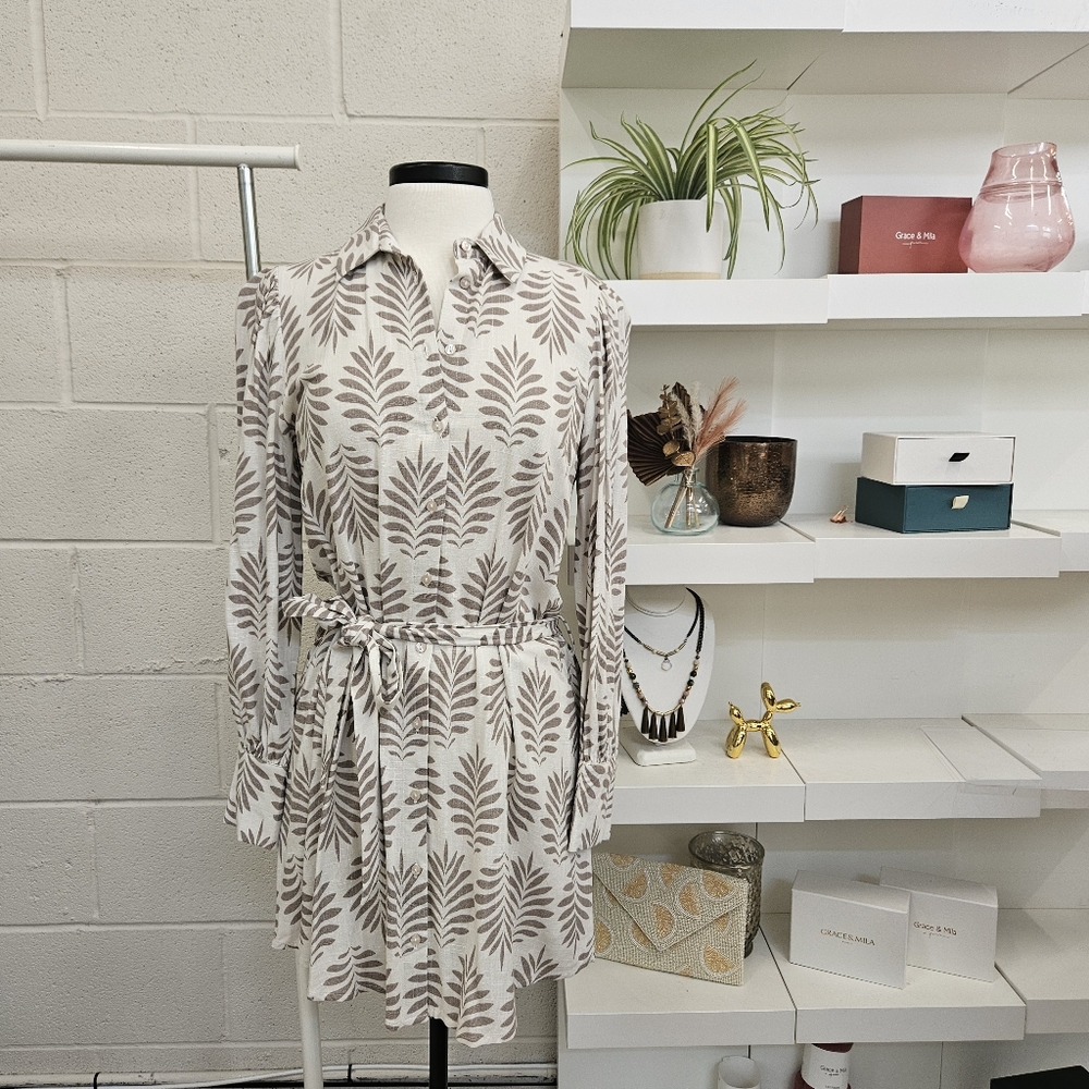 Leaf print tunic